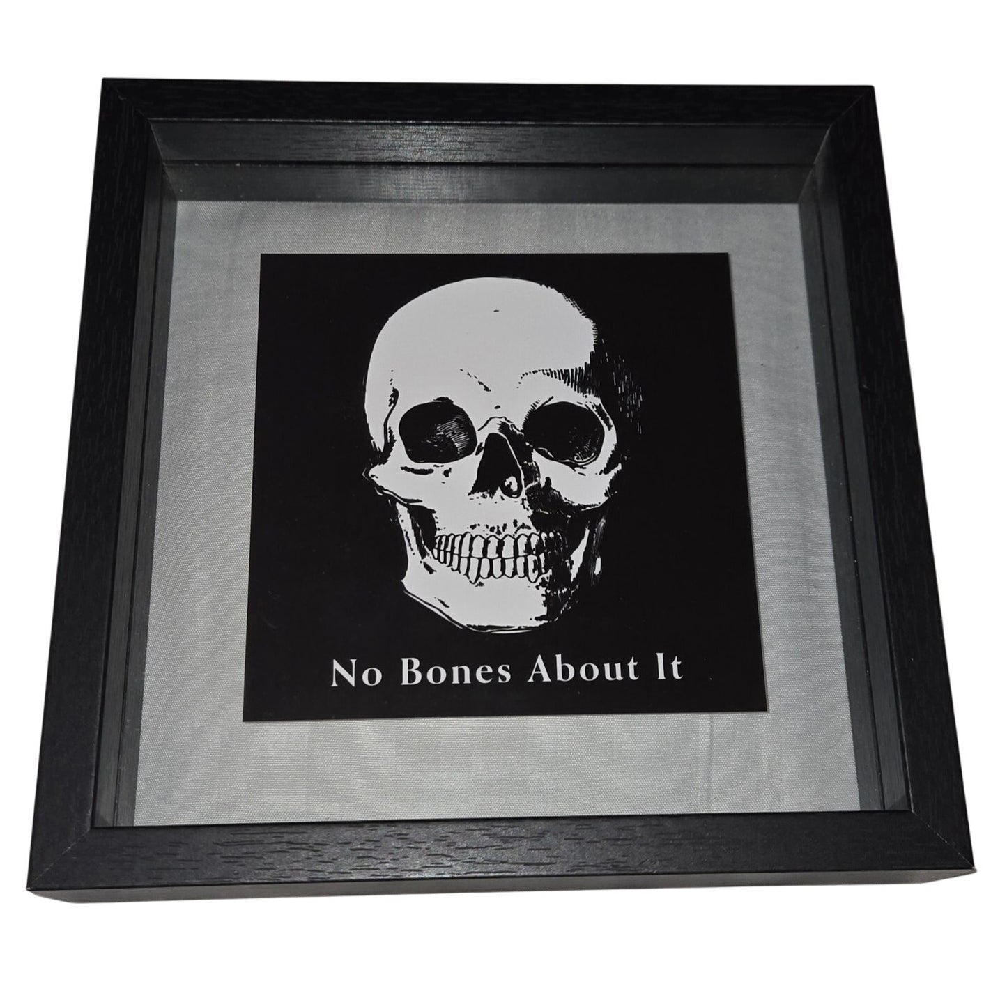 No Bones About It Framed Skull Picture Decor Halloween 7.5" x 7.5" x 1.5"
