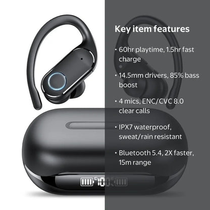 Wireless Earbuds Bluetooth Headphones 5.4-60Hrs Playtime