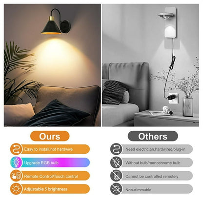 2 pack LED Battery Operated Wireless Wall Sconces with Remote Control