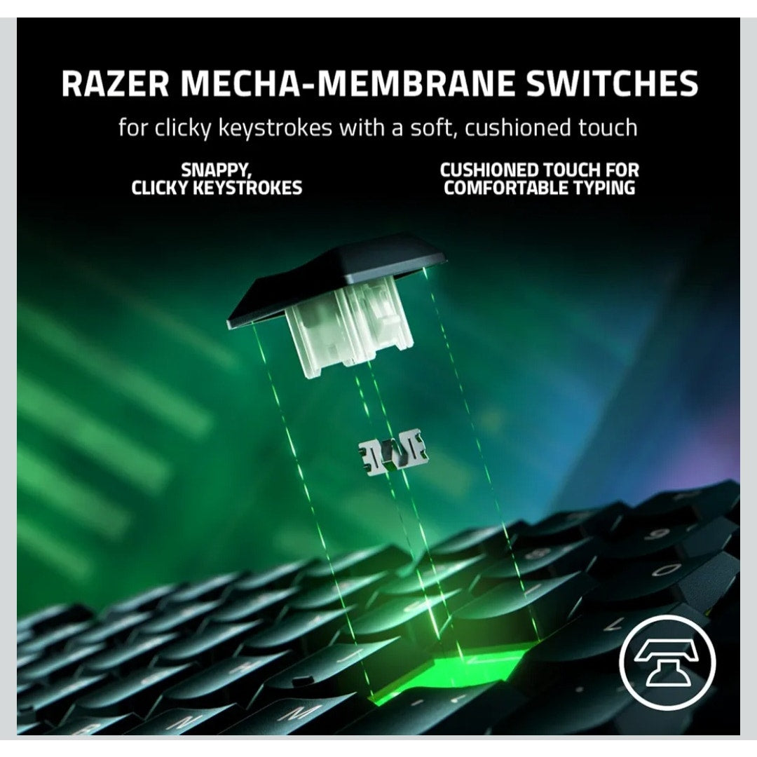 Razer Ornata V3 Gaming Keyboard Low Profile Keys Mecha Membrane Switches RGB Backlit