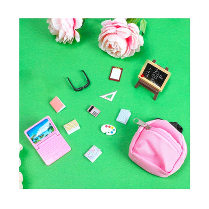 34 Pieces Doll House School Supplies Mini School Accessories