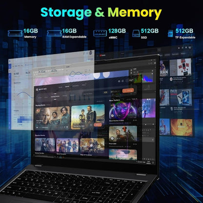 17.6" Windows 11 Laptop 16GB DDR4 640GB SSD Storage Laptop Computer