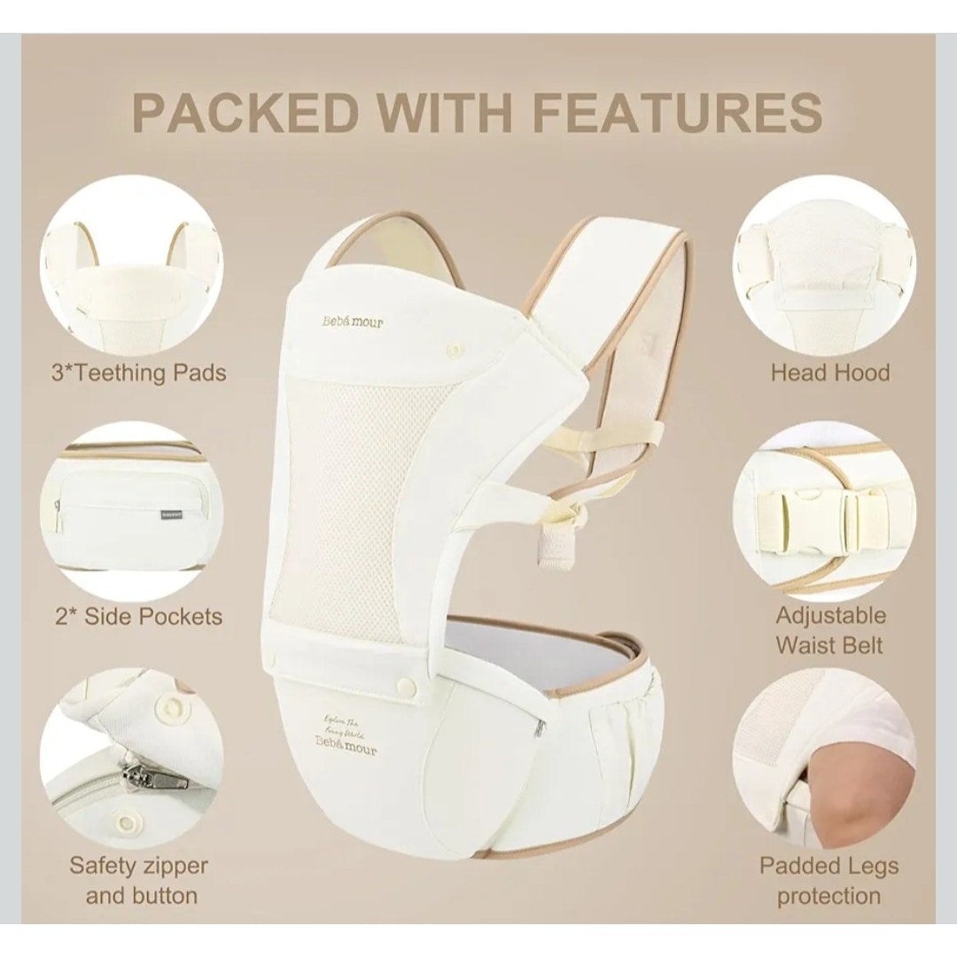 Bebamour Baby Carrier with Hip Seat
