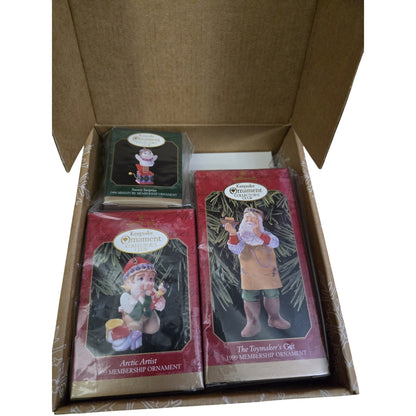 1999 Hallmark Keepsake Collectors Club Membership Kit Set of 3 Ornaments