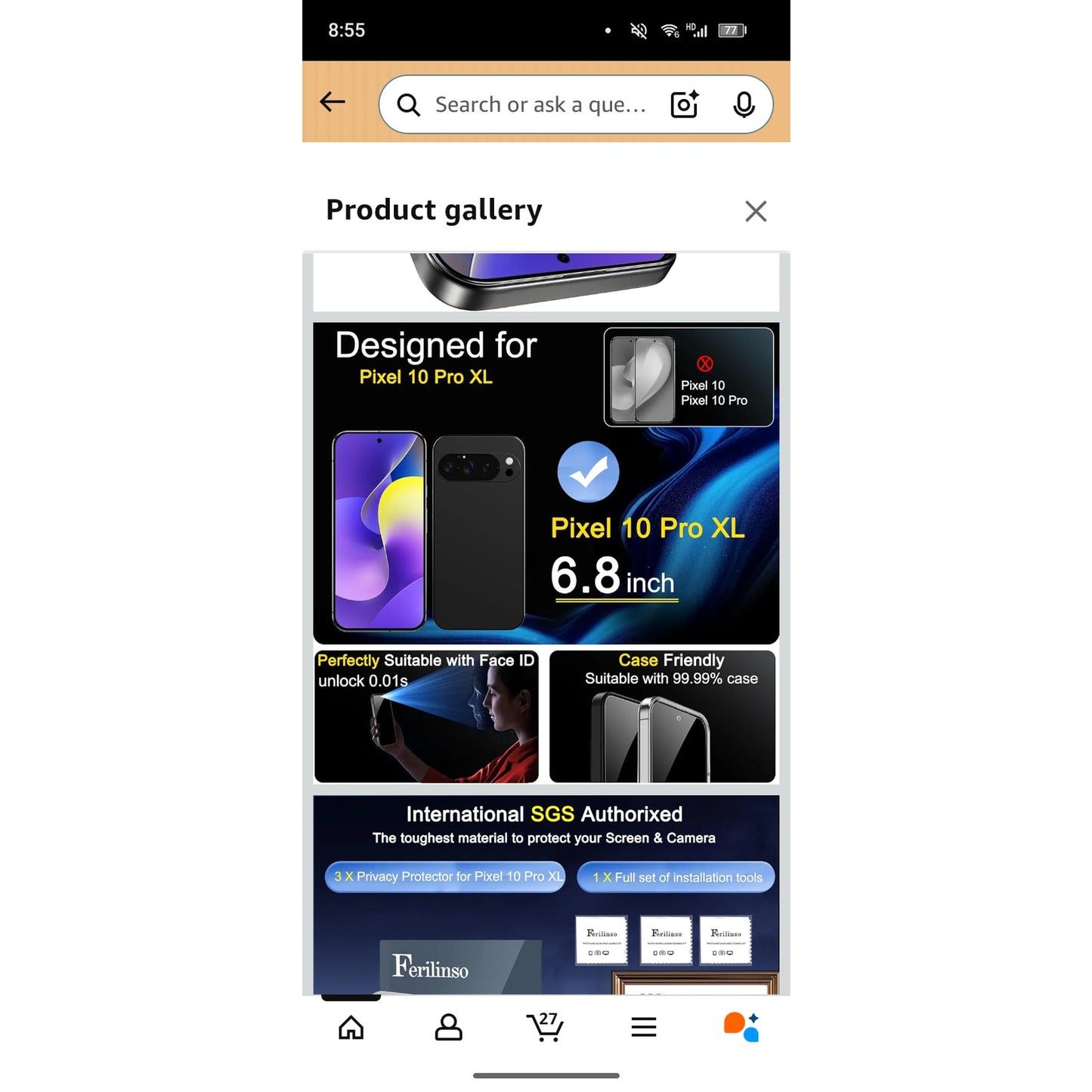 Privacy Screen Protector for Google Pixel 10 Pro