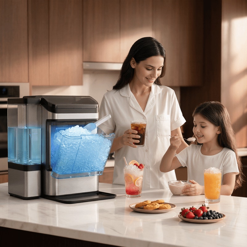 Ice Maker Countertop, Nugget Ice in 6 Mins, 44LBS/Day Chewable Ice Machine