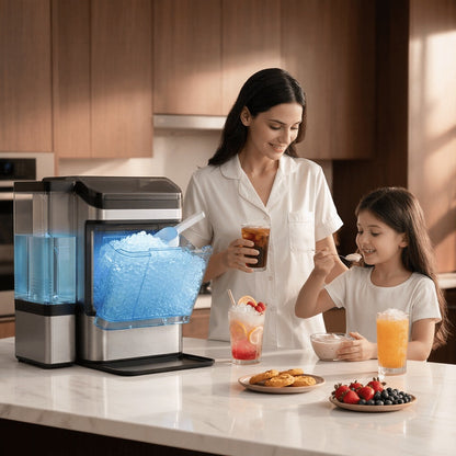 Ice Maker Countertop, Nugget Ice in 6 Mins, 44LBS/Day Chewable Ice Machine