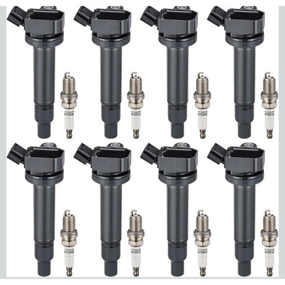 Ignition Coil Pack & Spark Plug Set of 8 Compat w/ Lexus GS430 GX470 LS430 LX470