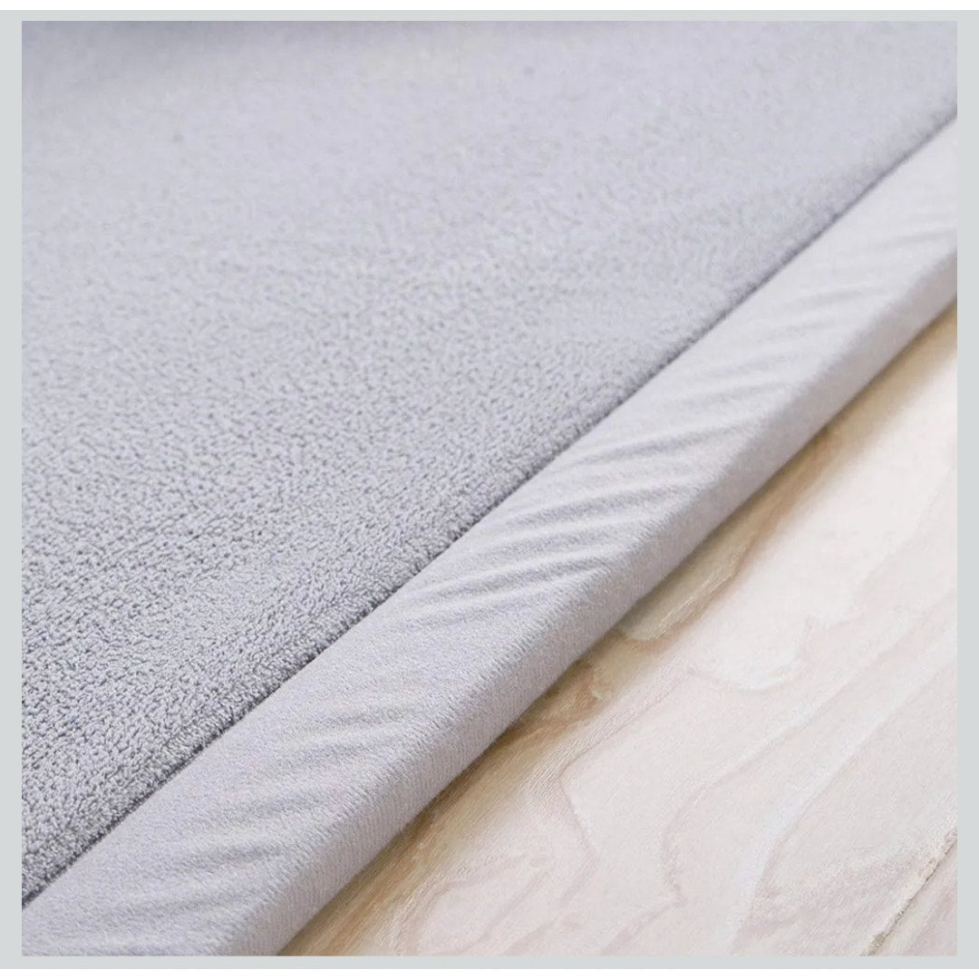 Coral Velvet Crawling Rug & Play Mat 6'8"x 6'8" Gray Baby Toddler, Yoga Exercise