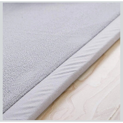 Coral Velvet Crawling Rug & Play Mat 6'8"x 6'8" Gray Baby Toddler, Yoga Exercise