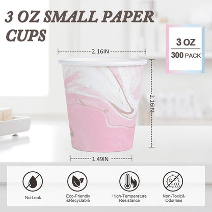 Disposable Small Cups, 3 oz, 300 Count