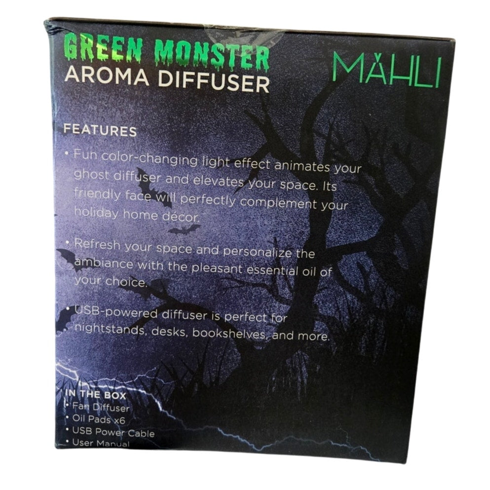 Mahli Frankenstein Green Monster Aroma Oil Diffuser Cycling Lights Halloween New
