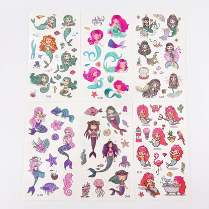 Mermaid Tattoos for Kids – 10 Sheets Party Favor Body Stickers