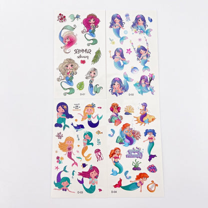 Mermaid Tattoos for Kids – 10 Sheets Party Favor Body Stickers