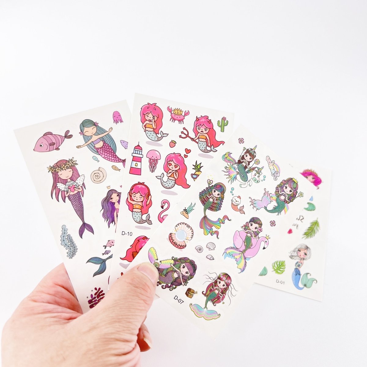 Mermaid Tattoos for Kids – 10 Sheets Party Favor Body Stickers