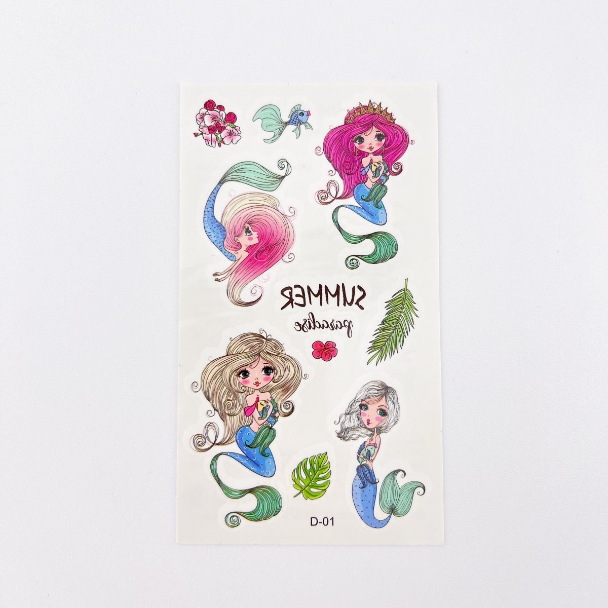 Mermaid Tattoos for Kids – 10 Sheets Party Favor Body Stickers