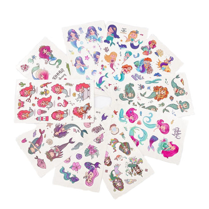 Mermaid Tattoos for Kids – 10 Sheets Party Favor Body Stickers