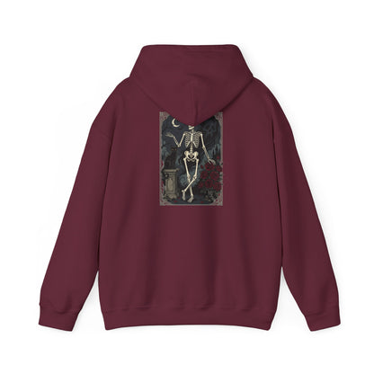 Gothic Skeleton Art Hoodie — Vintage Memento Mori Skull Design