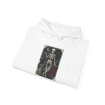 Gothic Skeleton Art Hoodie — Vintage Memento Mori Skull Design