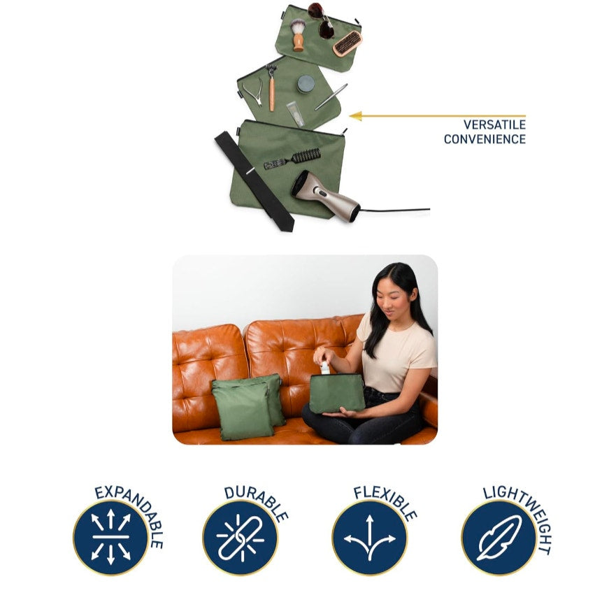 Brookstone Travel Pouch 3 pc. Set Suitcase Organizers