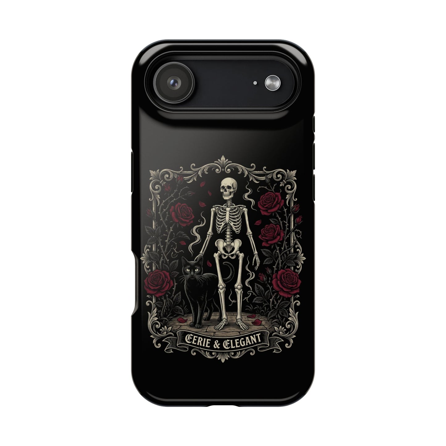 Eerie & Elegant Skeleton Phone Case — Magnetic Impact-Resistant