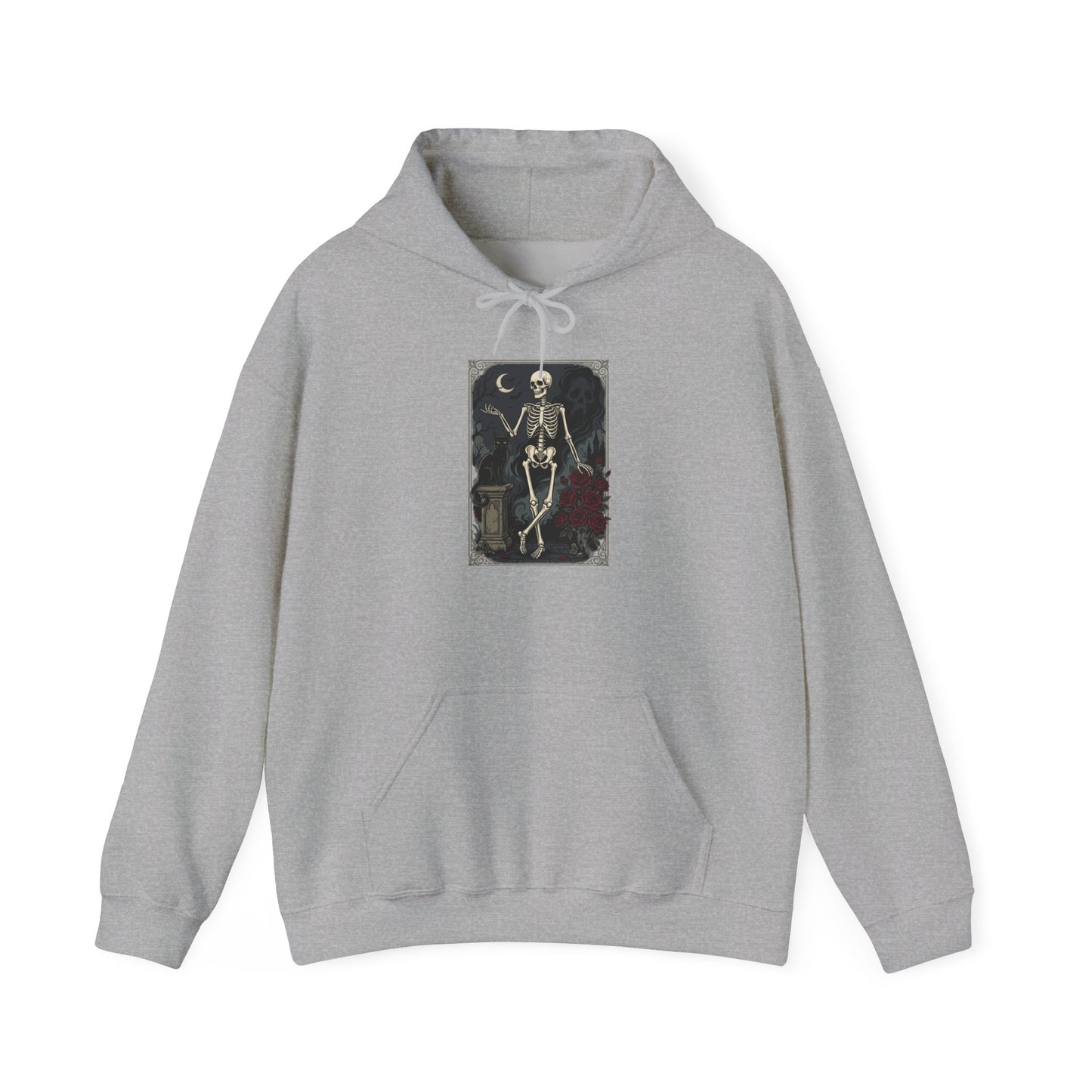 Gothic Skeleton Art Hoodie — Vintage Memento Mori Skull Design