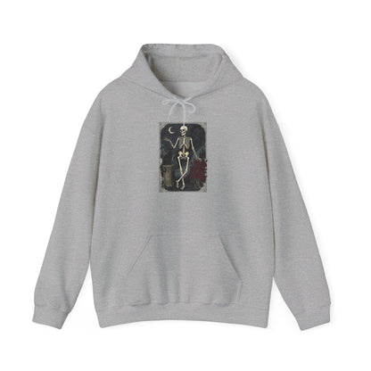 Gothic Skeleton Art Hoodie — Vintage Memento Mori Skull Design