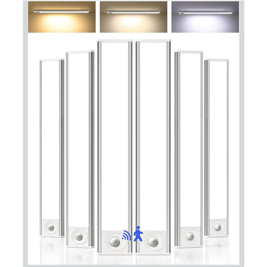 Set of 6 12in Under Cabinet Magnetic Rechargeable Motion Sensor Light