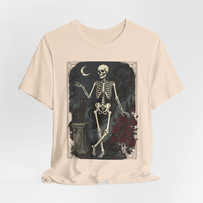 Skeleton Vintage Tarot Tee – Retro Gothic Skull Shirt