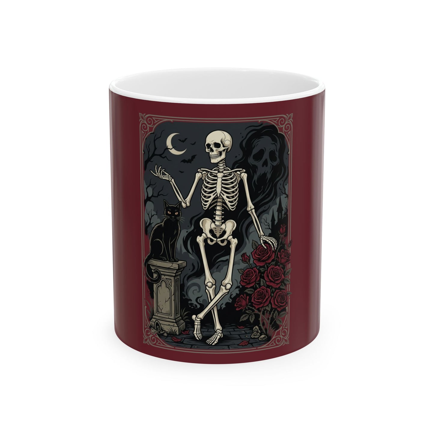 Gothic Skeleton & Roses Ceramic Mug (11oz/15oz)