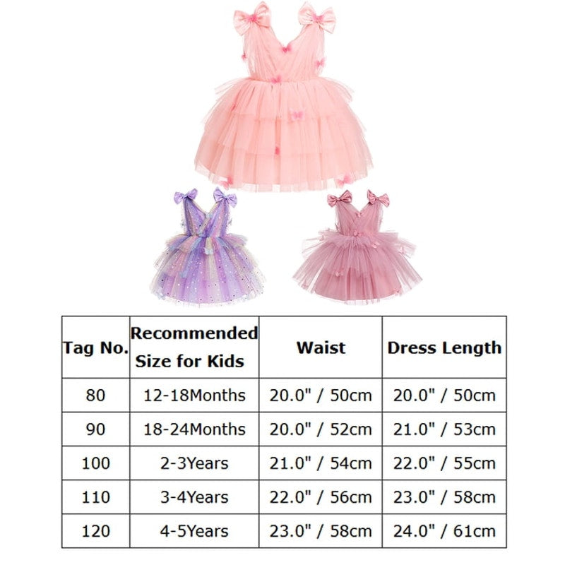 Infant Toddler Butterfly Rainbow Ruffle Princess Dress 18-24 Months Halloween Costume