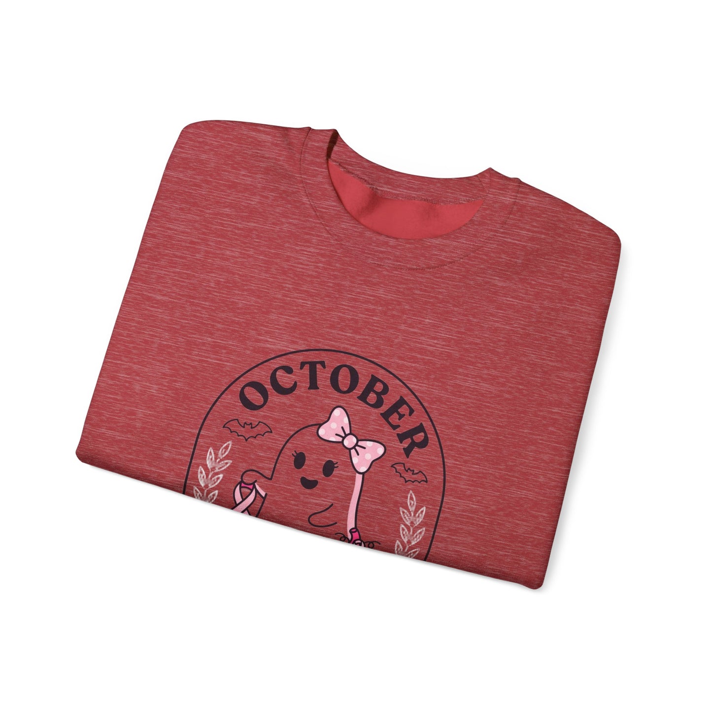 Pink Boo Crew Breast Cancer Awareness Sweatshirt | October Ribbon