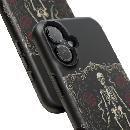 Eerie & Elegant Skeleton Phone Case — Magnetic Impact-Resistant
