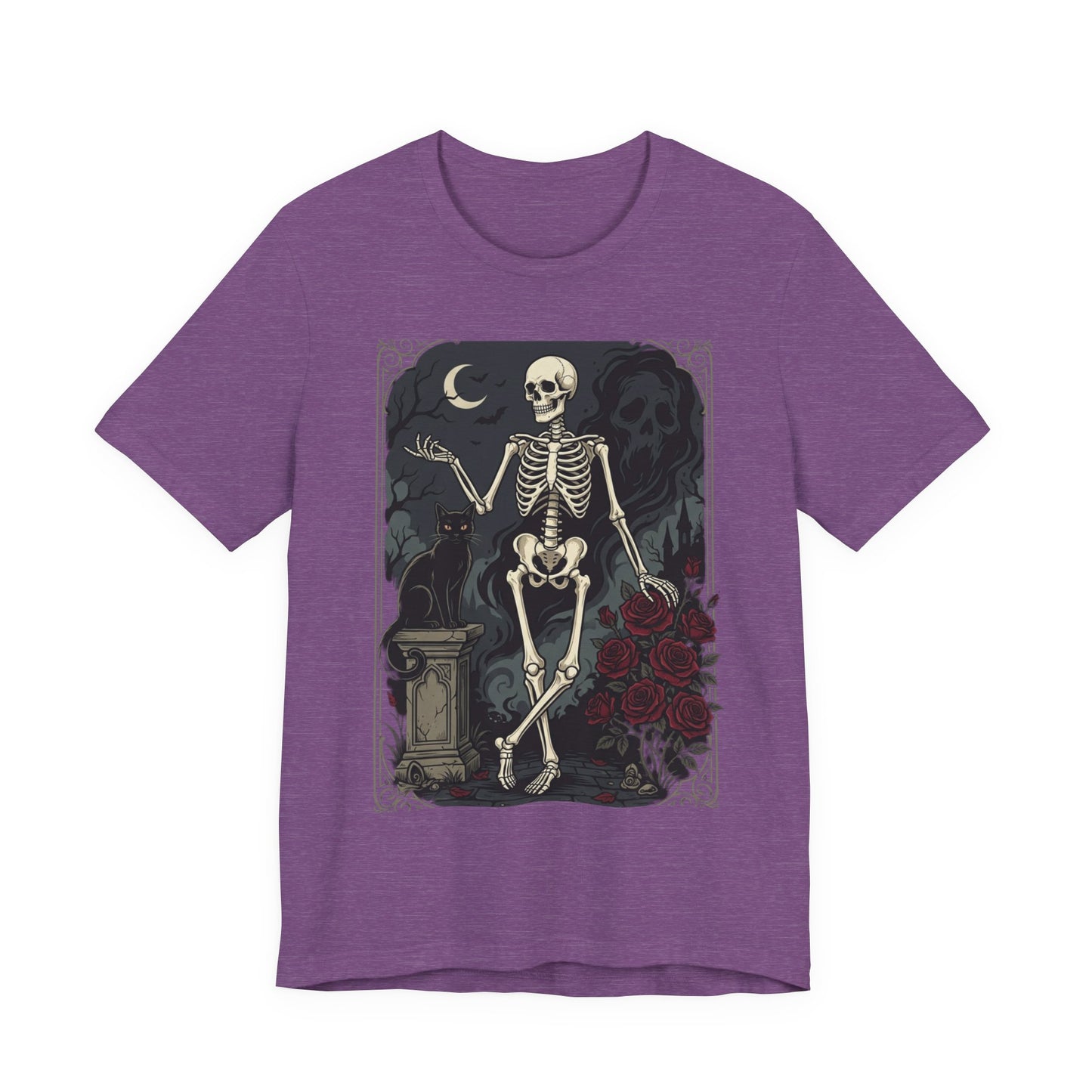 Skeleton Vintage Tarot Tee – Retro Gothic Skull Shirt