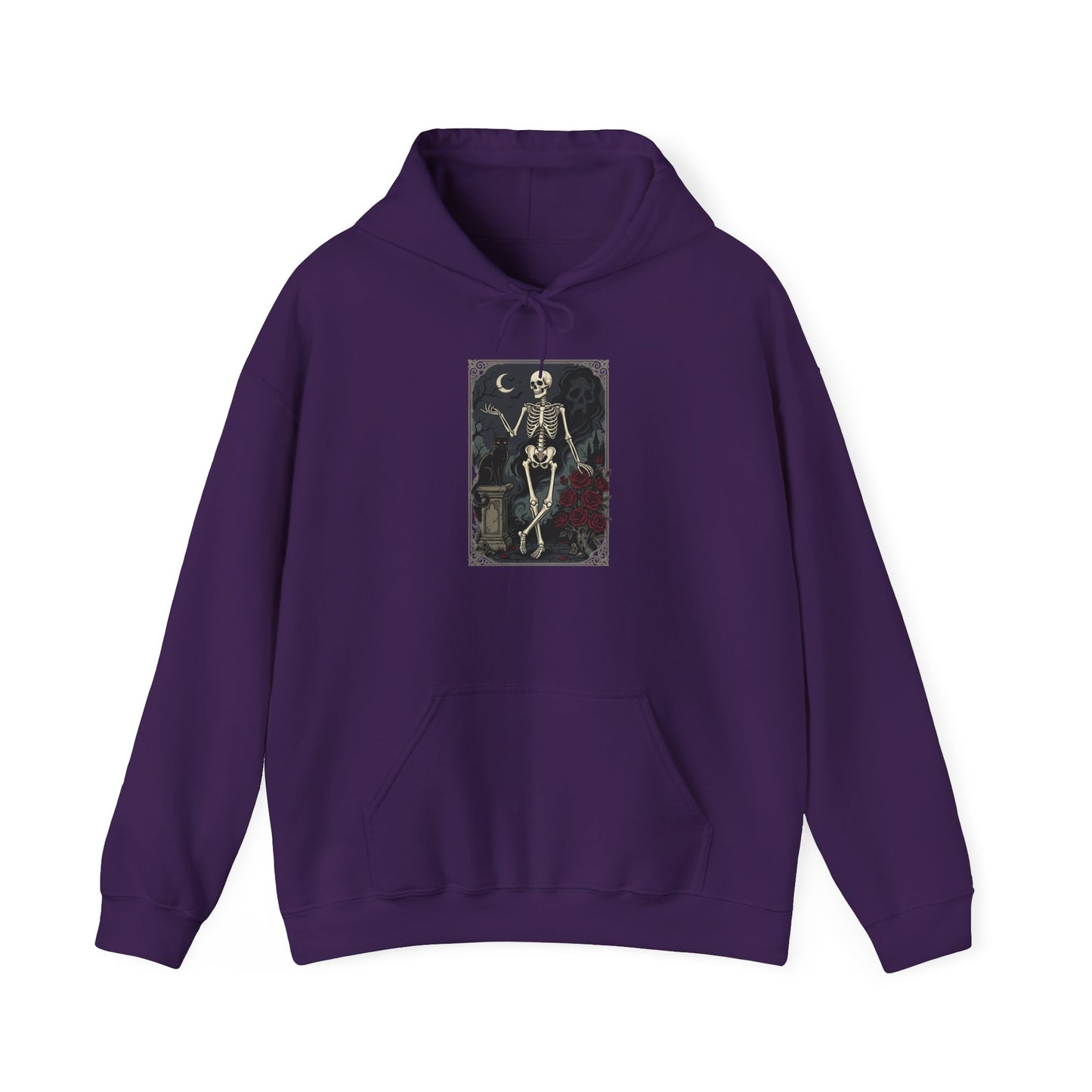 Gothic Skeleton Art Hoodie — Vintage Memento Mori Skull Design