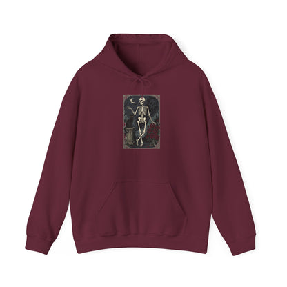 Gothic Skeleton Art Hoodie — Vintage Memento Mori Skull Design