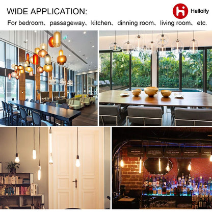 T10 Dimmable Vintage LED Edison Tubular Set of 4