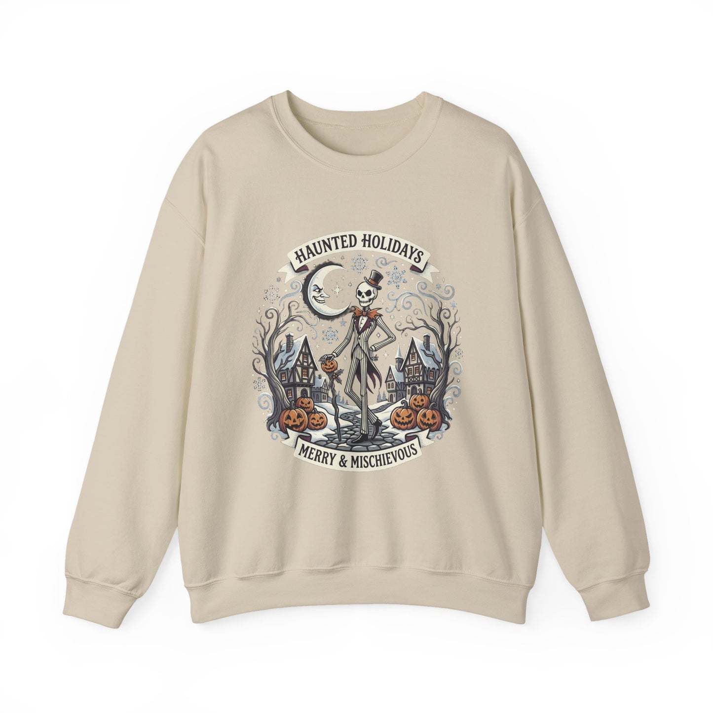 Dancing Witch Graveyard Crewneck Sweatshirt | Halloween Witch Design