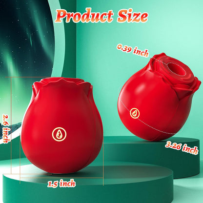 Silicone 2 in 1 Rose Adult Toy for Women 10 Vibration & Suction Clitioral Sucker