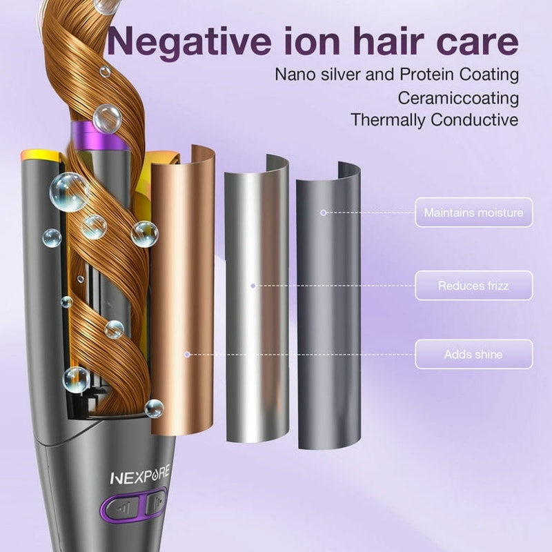 NEXPURE Automatic Curling Iron, 1" Ionic Deep Waver Hair Curler