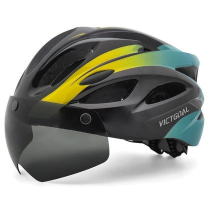 Bike Helmet for Adults with Light and Goggles Fits 58 - 62 cm (22.83-24.41 in)