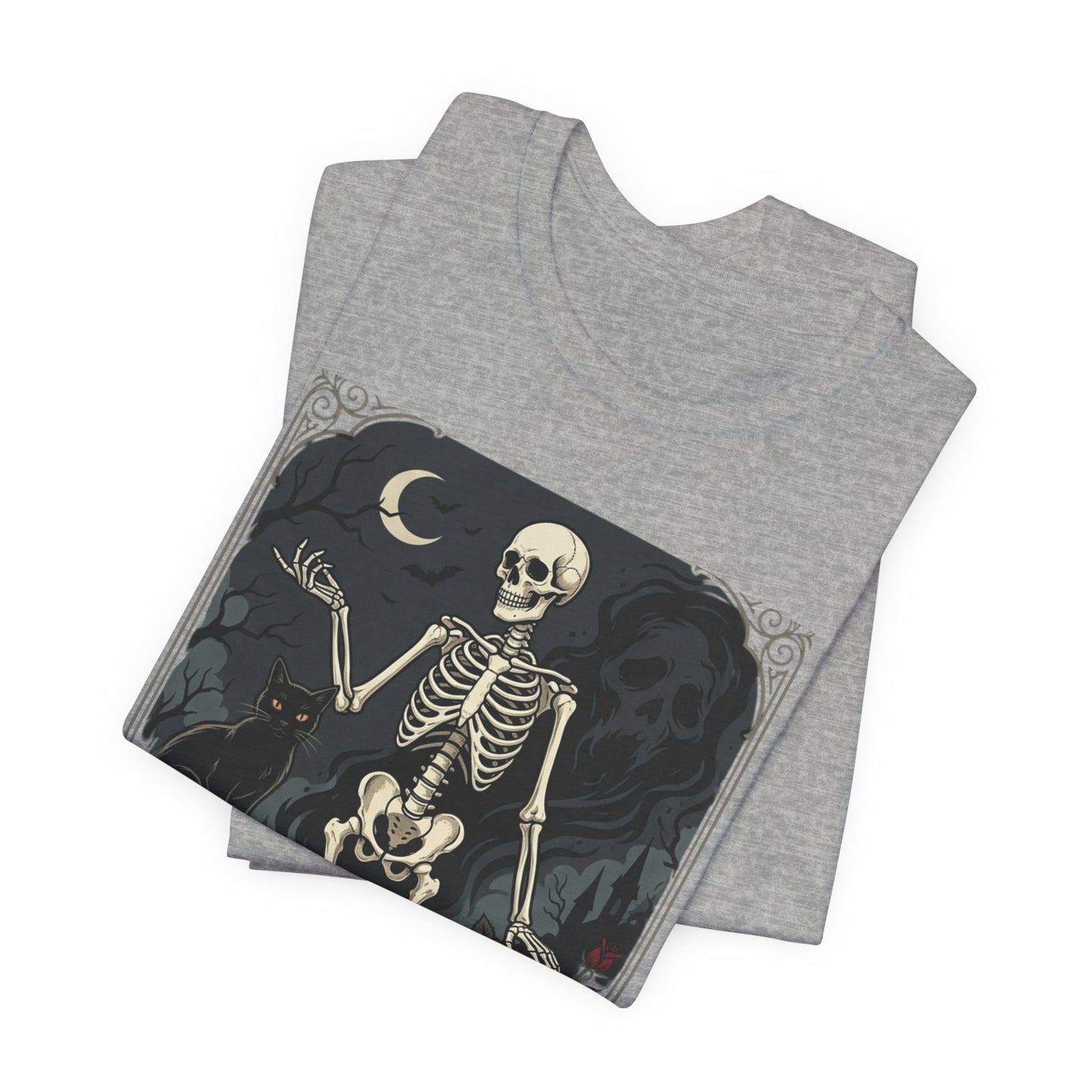 Skeleton Vintage Tarot Tee – Retro Gothic Skull Shirt