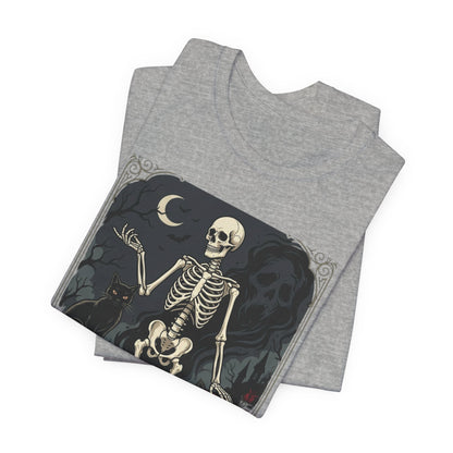 Skeleton Vintage Tarot Tee – Retro Gothic Skull Shirt