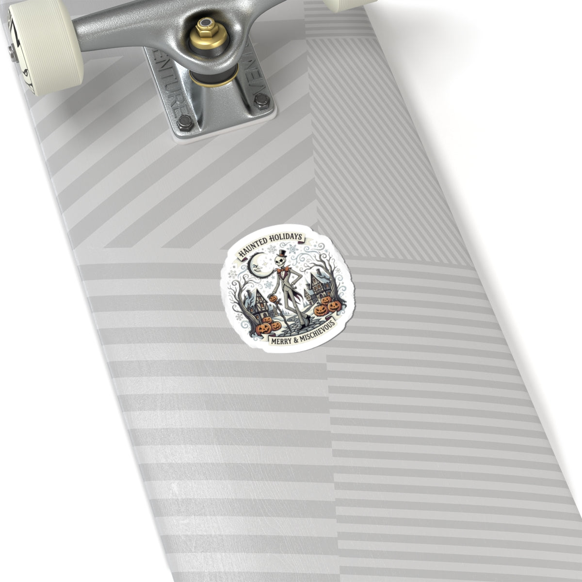 Haunted Holidays skeleton scene Sticker | Kiss-Cut Halloween sticker