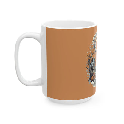 Haunted Holidays skeleton scene Mug | Halloween Christmas crossover