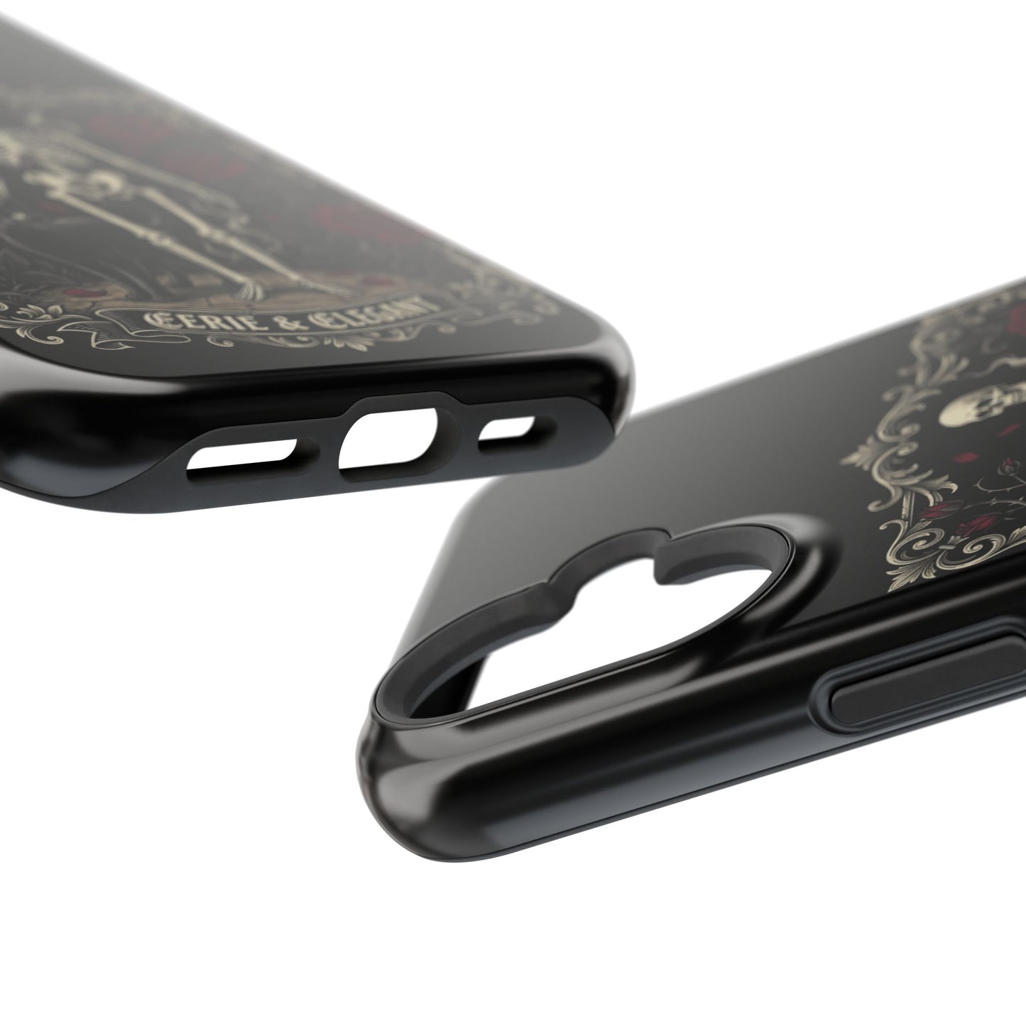 Eerie & Elegant Skeleton Phone Case — Magnetic Impact-Resistant