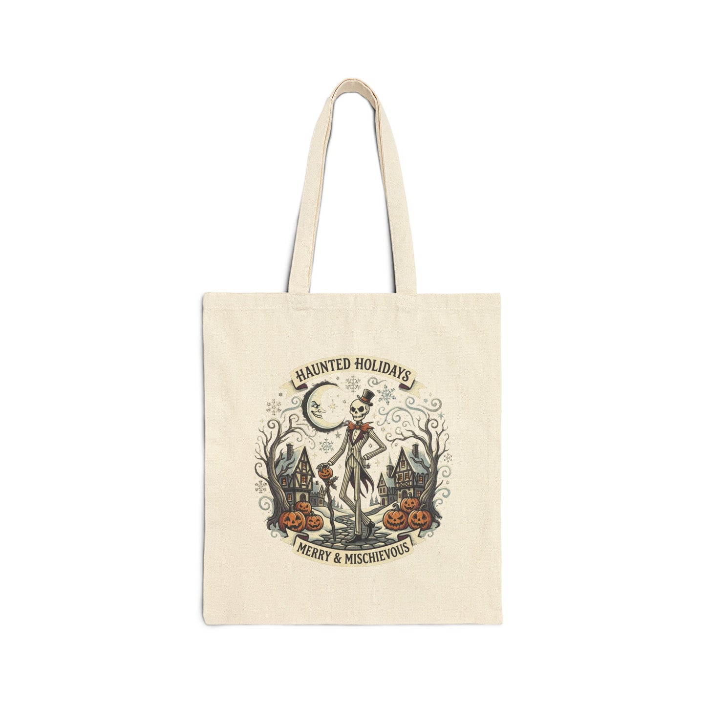 Vintage Botanical Crest Tote Bag | Floral Wreath Illustration