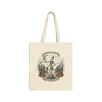 Vintage Botanical Crest Tote Bag | Floral Wreath Illustration