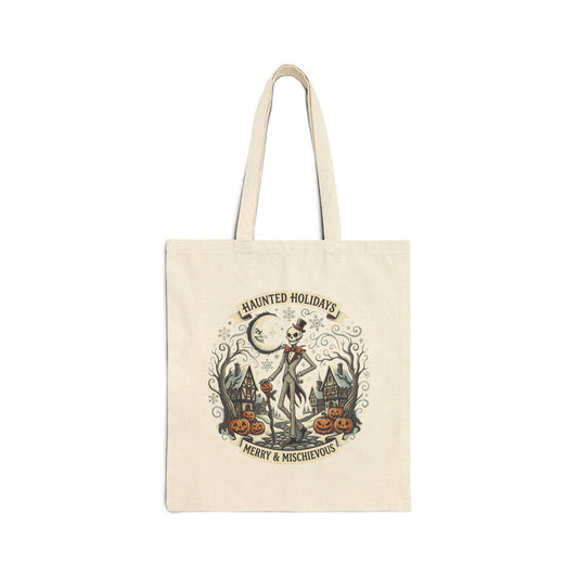Vintage Botanical Crest Tote Bag | Floral Wreath Illustration