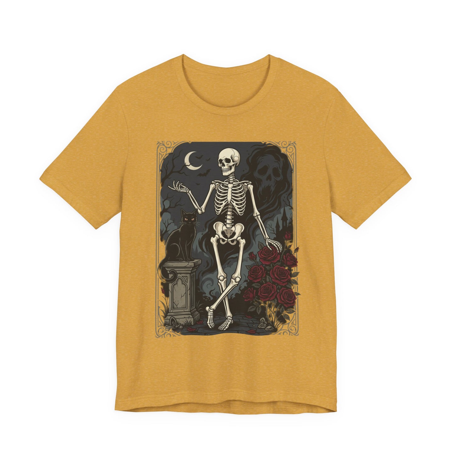 Skeleton Vintage Tarot Tee – Retro Gothic Skull Shirt